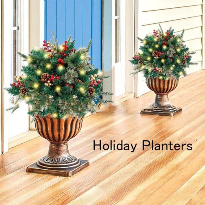 Holiday Planters, Pre Lit Planter Bushes, Holiday Planter Filler, Prelit Planter Bushes Christmas, Pre Lit Christmas Planter Filler, Prelit Planter Christmas (1PcsA)