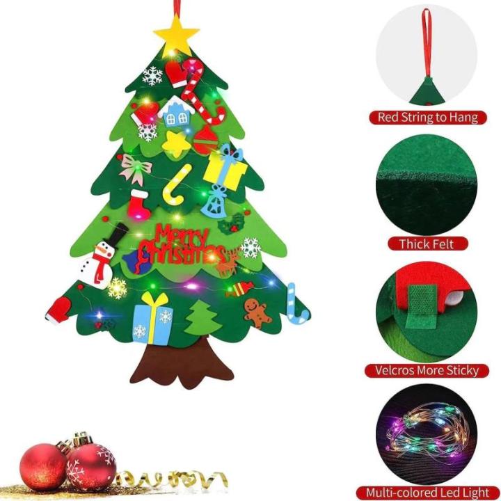 Kid Felt Christmas Tree | Wall Art Decor | Christmas Tree Wall Decor | Felt Christmas Tree | Christmas Tree For Kids Interactive Fun For Children's Rooms, Bedrooms, Dormitories
