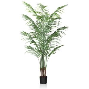 Künstliche Pflanzen groß 150cm Kunstpflanze im Topf Plastik Palme Künstliche Palmen wie echt Fake Plant deko für Wohnzimmer Balkon Schlafzimmer Büro Perfektes Einweihungsgesch