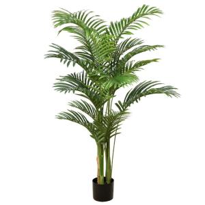 Kunstbaum Palme Kunstpflanze Tropische Kunstpalme Künstliche Pflanzen Groß Zimmerpflanzen Deko für Wohnzimmer Büro Schlafzimmer Haus, 140CM