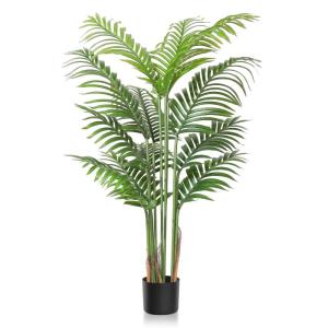 Kunstpflanze Palmen 120cm Künstliche Areca Palme Mit 12 Blätter Außenbereich Kunstpflanzen Groß Plastikpalme Dekopflanzen Mit Topf Topf Innen Deko Für Balkon Wohnzimmer Schlaf