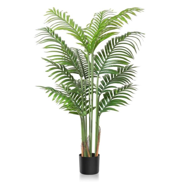 Kunstpflanze Palmen 120cm Künstliche Areca Palme Mit 12 Blätter Außenbereich Kunstpflanzen Groß Plastikpalme Dekopflanzen Mit Topf Topf Innen Deko Für Balkon Wohnzimmer Schlaf