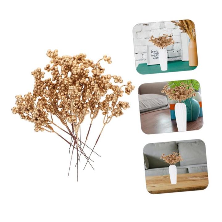 Ceramic Ornaments 12 Stück Arrangement-Dekorationen, künstliche Beeren, weihnachtliche Atmosphäre, Weihnachtsparty-Dekorationen, DIY-Urlaubsdekoration, Weihnachtsgirlande, küns