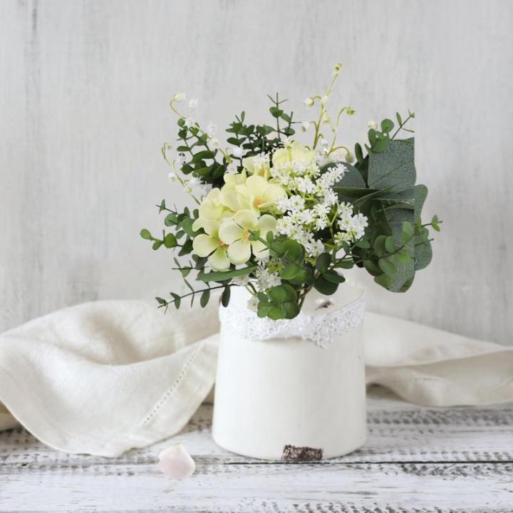 Blumenstrauss Künstlich Blume Künstliche 40 cm Lang 13 Blühende Blüten Artificial Flowers Blumen für Hochzeit Zuhause Hotel Büro Dekoration 1814