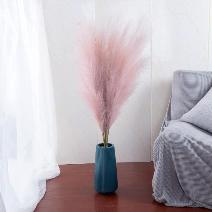 5 stks Kunstbloemen, Pampas Gras Larg Ascendant Gras Nep Bloemen Gras voor Bruiloft Boeketten Home Party Hotel Centerpieces Decoraties, Roze