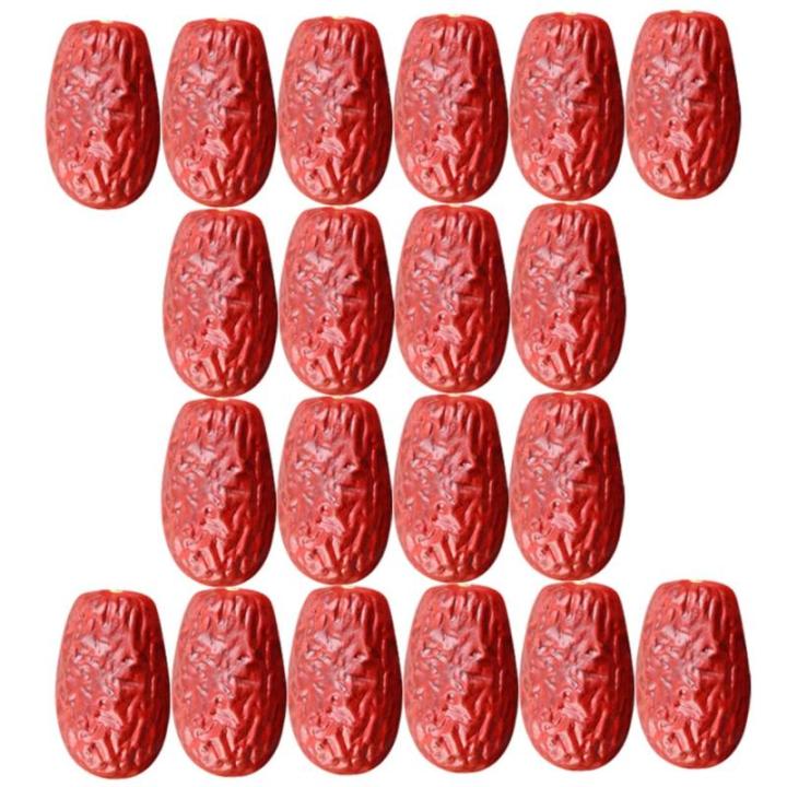 3 Sätze Simulierte Jujube Gefälschte Walnuss Lebensechte Nussdekoration Vorgeben, Obst Zu Spielen Naturgetreue Fruchtdekoration Simulationsdatum Falsches Datum PVC 30 Stück * 3