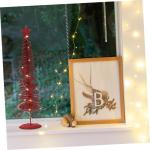 1stk Leuchtender Weihnachtsbaum Beleuchtete Birke Künstliches Baumlicht Künstlicher Gefälschter Weihnachtsbaum Bleistiftbaum Beleuchten Desktop-Weihnachtsbaum Schmiedeeisen Rot
