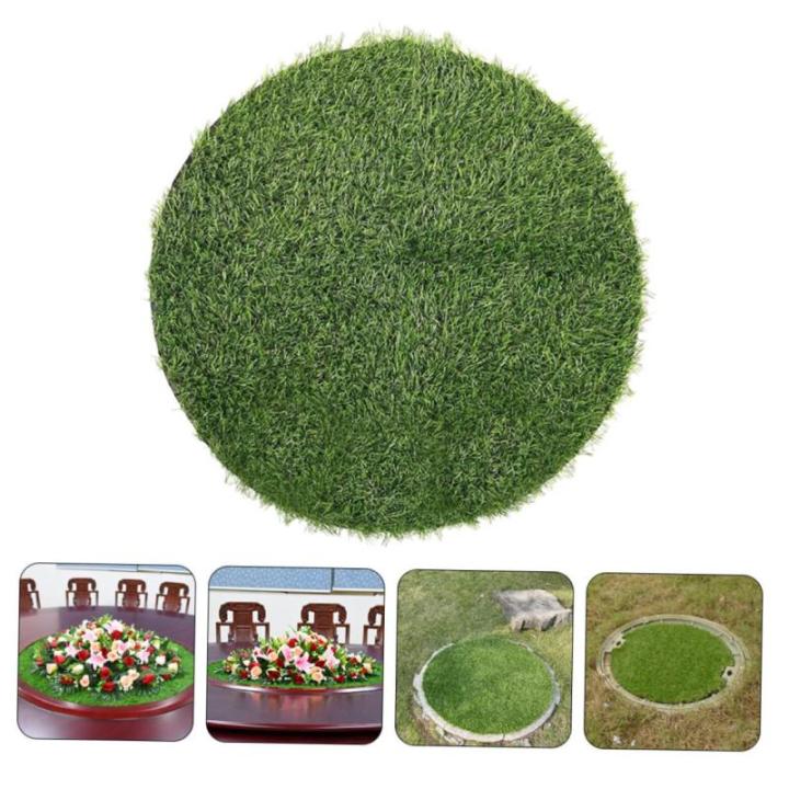 Schachtdeckel Dekoration Rasen Grüne Schreibtischunterlage Grüne Tischmatte Outdoor Dekoration Outdoor Teppiche Runder Teppich Esszimmertisch Dekoration Kaffeezubehör Für