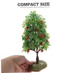 2 Sätze Obstbaum-Modell Baumförmiges Dekor Obstbaumspielzeug Architektur Gefälschte Bäume Simulationsbaumverzierungen Mini- Sandkasten-miniaturen Green Plastik 2 Stück * 2