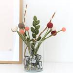 Gry & SIF Kunstpalmkittentakken, flexibele steel, decoratieve tak, kunsttak van vilt, wilgenkatje, kittenwilg, lentedecoratie, handgemaakt, Fairtrade I 43 cm, 3 x wit
