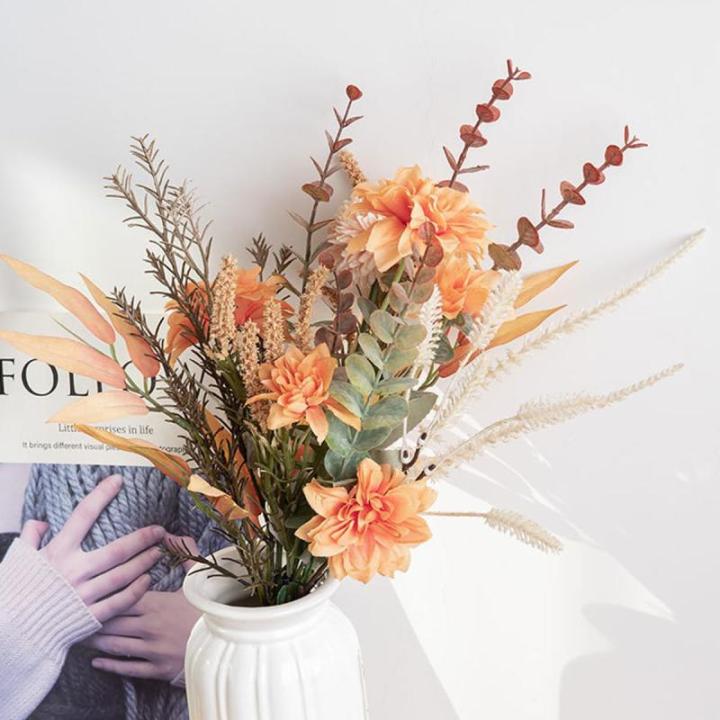 , kunstplanten, kunsthortensia's, zijden bloemen, voor bloemstukken, boeketten, decoratie voor thuis, bruiloft, tuinfeest, oranje