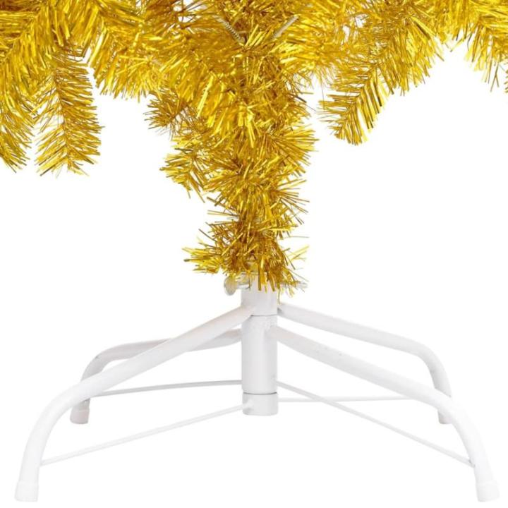 Künstlicher Weihnachtsbaum mit Ständer Christbaum Tannenbaum Kunstbaum Weihnachten Künstlicher Weihnachtsbaum Weihnachtsdeko Gold 150 cm PET