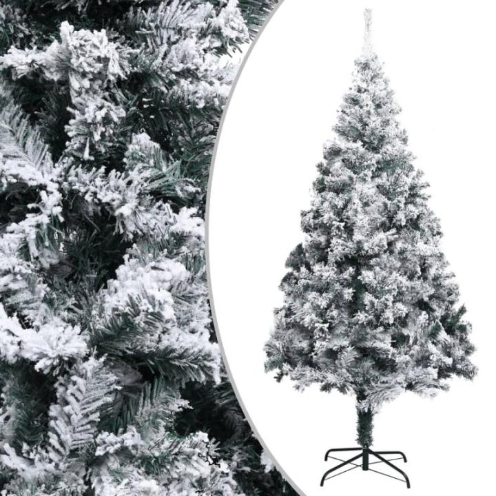 Weihnachtsbaum mit Schnee Künstlicher Weihnachtsbaum mit Ständer PVC Extra großer Weihnachtsbaum Grün 300 x 155 cm