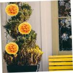 2st Eukalyptus-grasball Künstliche Pflanzen Für Den Innenbereich Künstliche Eukalyptusblätter Lavendel Formschnitt Ball Faux-laubkugeln Künstliche Zimmerpflanzen Orange Plasti