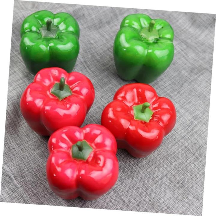 3 Sätze Simulationsmodell Paprika Künstliches Gemüse Foto-Requisite Pfeffer Modell Dekoration Food-Modell-Requisite Gefälschter Gemüsepfeffer Falscher Chili Poly-Drache 5 Stü