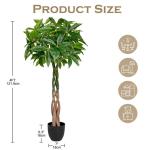 120 cm grote , Pachira Aquatica, gelukskastanje, bonsai in pot, kunstplant als echte kamerplant, decoratieve plant, kunstboom voor kantoor, eetkamer, woonkamer decoratie