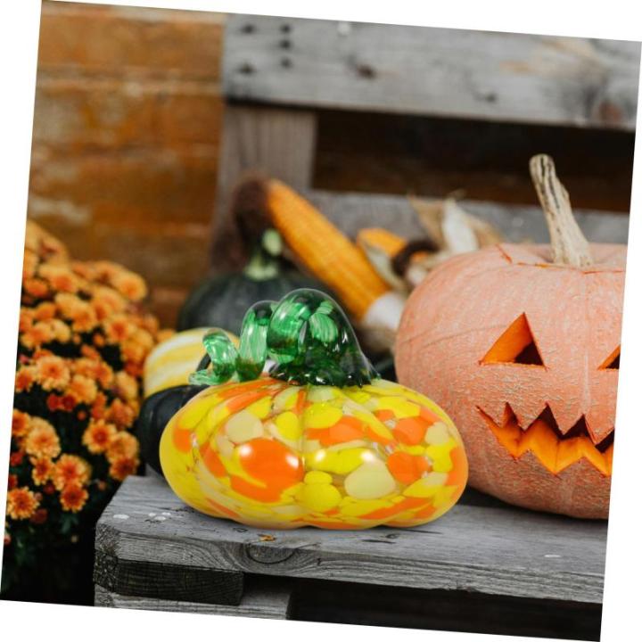 3St Kürbishandwerk Halloween Dekoration Herbst Dekoration Tischdekoration für Halloween Thanksgiving-Kürbis-Dekorationen Kürbis ernten Tischdeko Kürbis Kürbis- -Requisite Gla