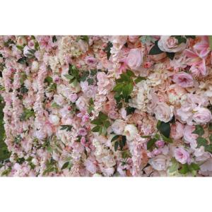 Blumen-Wandpaneel, Weiße Und Rosa Rosen, Künstliche Blumen-Hintergrund Für Hochzeit, Party, Blumen-Geburtstagsdekorationen, Hängende Künstliche Blumen An Der Wand, Romantische