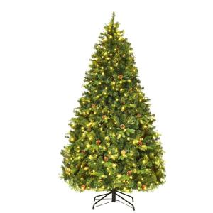 Kunstkerstboom met led-lichtkettingen, kerstboom met verlichting, 210/225/240 cm, groen