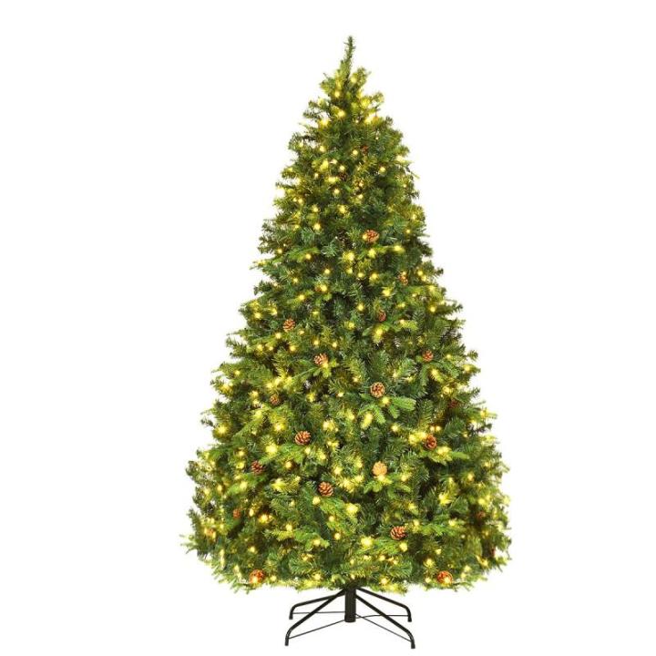 Kunstkerstboom met led-lichtkettingen, kerstboom met verlichting, 210/225/240 cm, groen