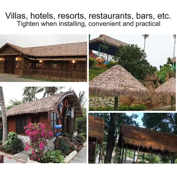 Tiki Strohrolle Künstliche Mexikanische Palmenstrohrollen Wiederverwendbare Tiki-Bar Duck Boat Jalousien Palapa Strohdach (Color : Straw Yellow, Size : 0.5x2m/1.6x6.5ft)