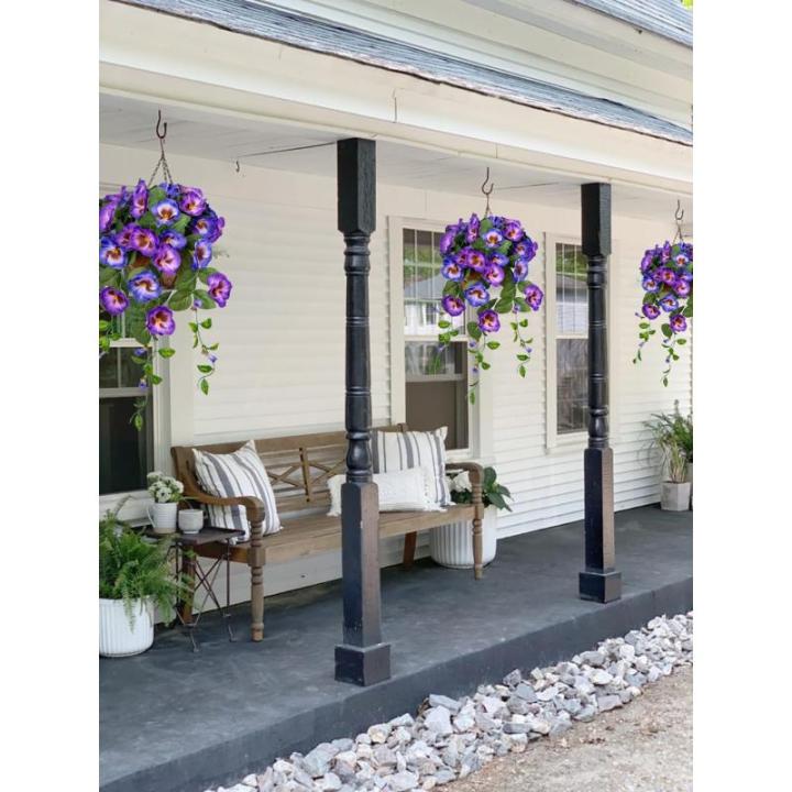 Pansy Kunstbloemen als echte viooltjes, hangende planten, kunstbloemen, Pansy met hanglamp, hoogte 70 cm, kamerplant, struik, decoratieve plant, groene plant