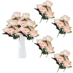 Kunstblumenstrauß Künstliche Blume Pfingstrose Gefälschte Blumen Hochzeit Blumenstrauß Dekoration Tabelle Küche Büro Garten Innen Im Freien Braut Pflanzen 0808