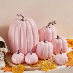Herfstpompoenen, 7 stuks kunstpompoenen, schuim, herfstpompoen voor oogst, herfst, tafel, thuis, tuin, oogstfeest, Halloween, feestdecoratie