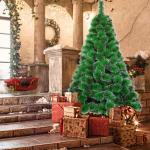 Kunstkerstboom, 180 cm, groene dennennaalden met sneeuweffect, kerstboom met 240 takken, snel op te bouwen klapsysteem, metalen standaard, kerstdecoratie