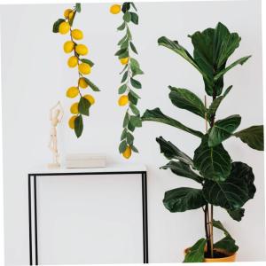 4 Stück Simulation Zitronenrattan Girlandenschmuck Sommerkranz vor der Haustür kunstplflanze Artificial Plant Eukalyptusgirlande Dekor willkommene Türgirlande Sommergirlande Yel