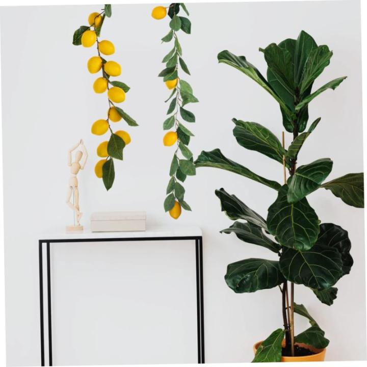 4 Stück Simulation Zitronenrattan Girlandenschmuck Sommerkranz vor der Haustür kunstplflanze Artificial Plant Eukalyptusgirlande Dekor willkommene Türgirlande Sommergirlande Yel