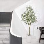 Kunstolijfboom, 180 cm, grote olijfboomplant, nep plastic planten in pot, kunstboom voor woonkamer, slaapkamer, kantoor, decoratie, tuin
