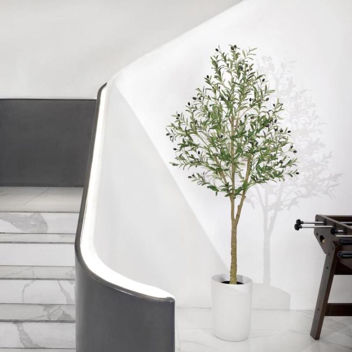 Kunstolijfboom, 180 cm, grote olijfboomplant, nep plastic planten in pot, kunstboom voor woonkamer, slaapkamer, kantoor, decoratie, tuin