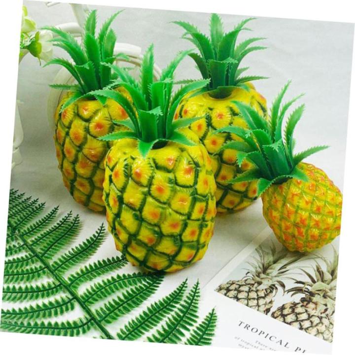 3 Sätze Simulation Ananas-Modell Lebensechte Fruchtdekoration Spielzeug Obst Prop-Modell Künstliche Früchte Plastikobst Nachahmung Ananas-Modell Früchte Foto Requisiten 2 Stüc