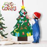 Filz Weihnachtsbaum Set DIY Filz Weihnachtsbaum Set Falt Filz Weihnachtsbaum Dekoration DIY Filz Deko Weihnachtsbaum Für Kinder mit Abnehmbaren Hängenden Ornamenten für Home/Tü