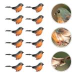 A1-12 stuks Robijn Kunstmatige roodborstjesvogel om vast te klemmen, rode kardinaal, kerstboomdecoratie, vogelknutselsets voor boom, huis, tuin, feestdecoraties buiten