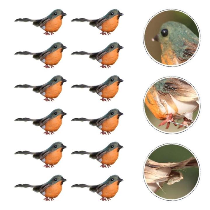 A1-12 stuks Robijn Kunstmatige roodborstjesvogel om vast te klemmen, rode kardinaal, kerstboomdecoratie, vogelknutselsets voor boom, huis, tuin, feestdecoraties buiten