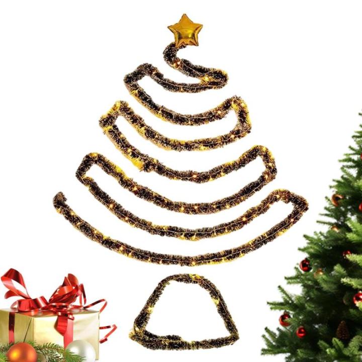 Hängender Weihnachtsbaum, Wand-Weihnachtsbaum | Hängender beleuchteter Weihnachtsbaum - Weihnachtsdekoration, Partys, dekoratives Zubehör, platzsparender Baumschmuck zum Aufhän