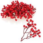 25x Decoratieve tak - decoratieve kleine takken met bessen - decoratieve takken als tafeldecoratie - knutselaccessoires voor doe-het-zelfwerkzaamheden (25 stuks - rode bessen 2)