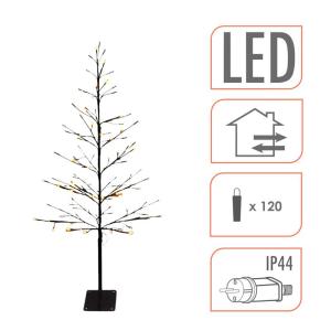 Lichtboom, 120 cm, voor buiten en binnen, werkt op stroom - 120 leds - decoratieve boom warm wit verlicht - led-boom Kerstmis winter