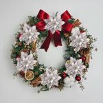 15 stuks 14 cm kerst kunstmatige kerstster bloemen glitter met clips stengels kerstboom ornamenten voor krans feest bruiloft Nieuwjaar decoratie (zilver)