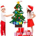 Filz Weihnachtsbaum Set DIY Filz Weihnachtsbaum Set Falt Filz Weihnachtsbaum Dekoration DIY Filz Deko Weihnachtsbaum Für Kinder mit Abnehmbaren Hängenden Ornamenten für Home/Tü