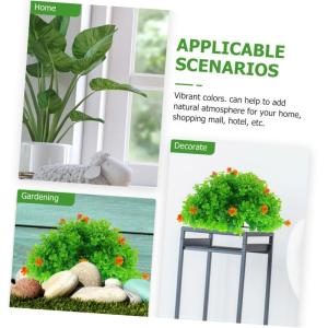 2St Dekorative Grasbälle für den Garten Eucalyptus Decoration Künstliche Pflanzenkugel künstlicher Formschnitt grüne Grasbälle Topiary-Kugeln Heimdekoration Kunstrasenball Pl