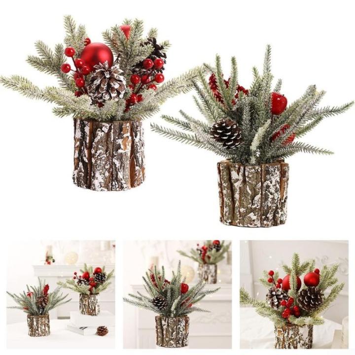 Künstlicher Weihnachtsbaum, Simulation, Mini-Weihnachtsbaumschmuck, 25 cm, für Zuhause, Tischplatte, Winter-Weihnachtsdekoration (B)