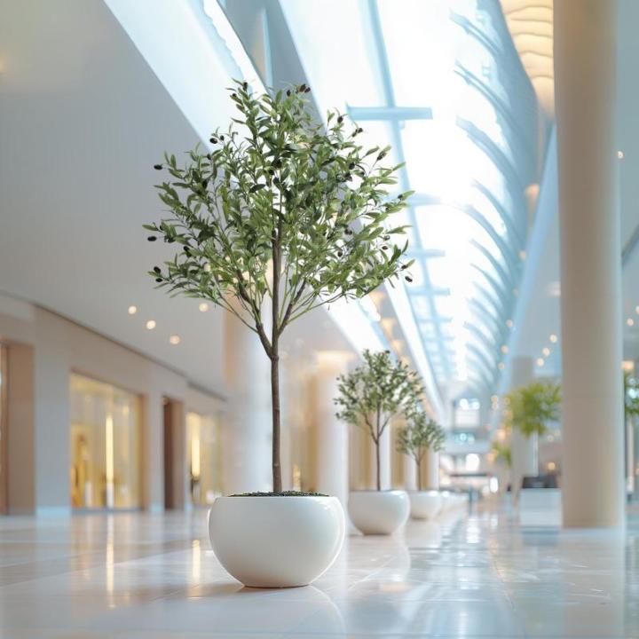 Olijfboom, kunstplant, 150 cm, grote zoals een echte kunstolijfboom, met pot, voor binnen, thuis, slaapkamer, kantoor, tuin, bruiloft, party, decoratie (1 stuks)