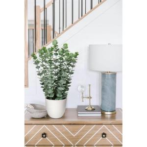 Kunstplant eucalyptus kunstplant lijkt op echte kamerplanten, decoratieve planten in witte pot, hoogte 40 cm