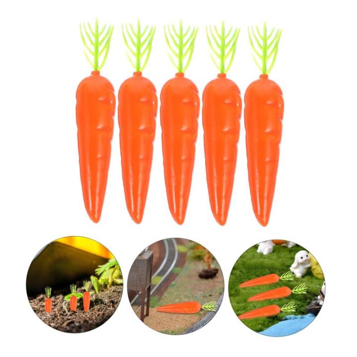 2 Sätze Karotte Gefälschte Gemüserequisiten Miniatur-tierfiguren Künstliches Pflanzendekor Mini-gemüse Mini-plüschtiere Minifiguren Möhren Schaumstoff Styropor 25 Stück * 2