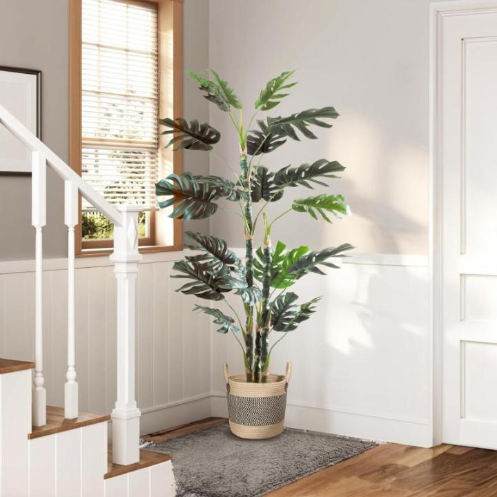 Monstera Monstera, 180 cm, ziet eruit als echt, Monstera decoratieve kunstplant voor thuis, woonkamer, slaapkamer, kantoor, tuin