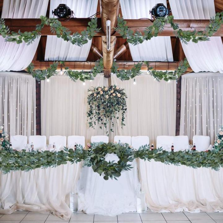 2 Pcs Eukalyptus Girlande Künstlich Pflanz Greenery Künstliche Eukalyptus und Weidenranken Girlande für Hochzeit Party Home Dekoration Zubehör Wand Dekoration