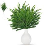 12 Stück Norfolk-Tanne-Stängel, realistische künstliche Tannenzweige, weicher Kleber, Norfolk-Tanne-Weihnachtszweige für Weihnachten (25,6 Zoll), künstliche Pflanzen
